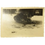 Burning HQ car Opel Olympia on  November 11, 1941, Eastern Front